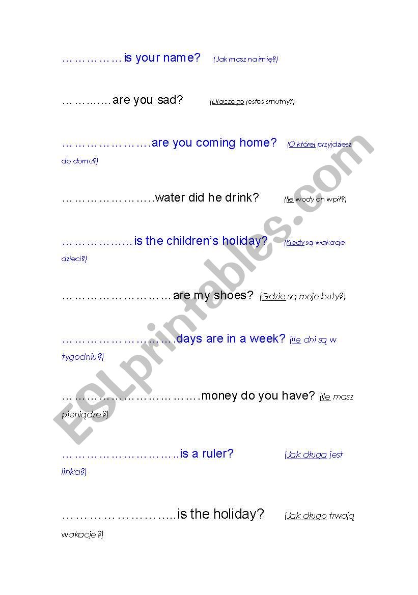Focus on Questioning worksheet