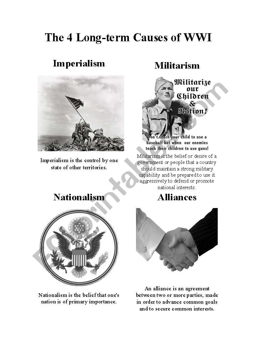 The 4 Long-term Causes of WWI - Poster