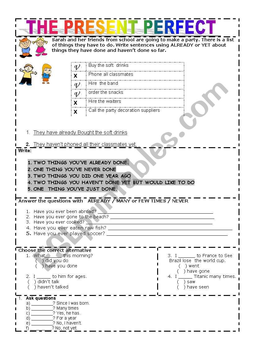 THE PRESENT  PERFECT TENSE SIMPLE