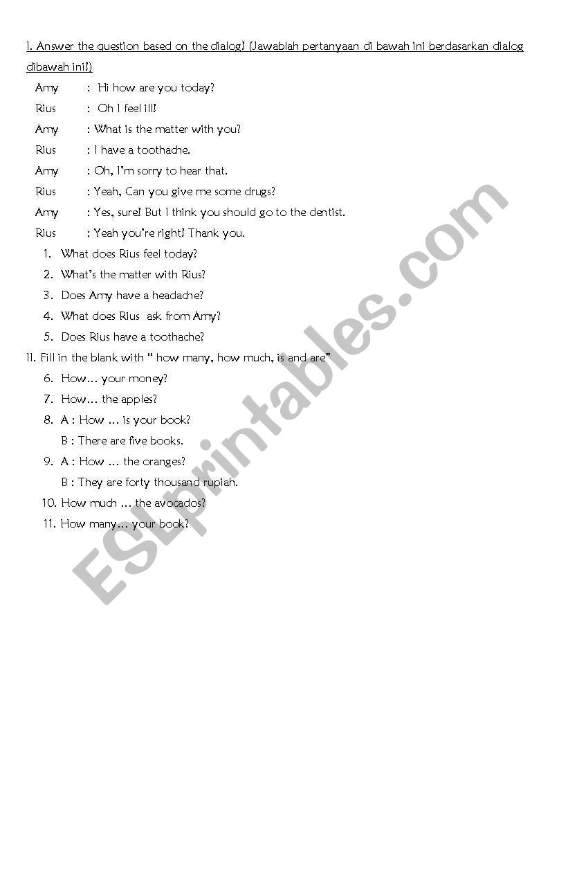 english exercse worksheet