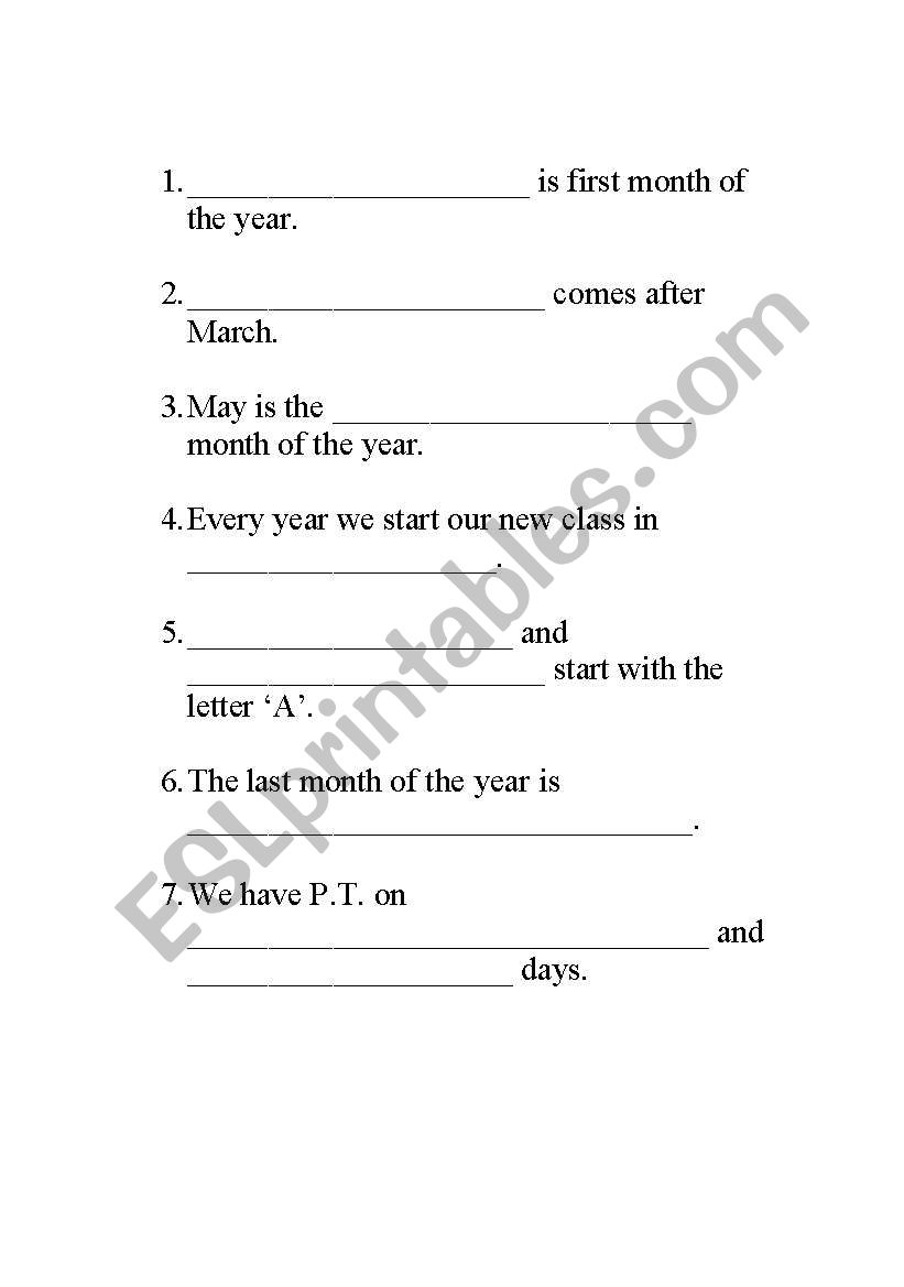 Days of the week and months of the year