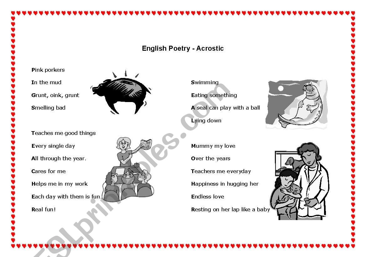 How to write an Acrostic poem worksheet