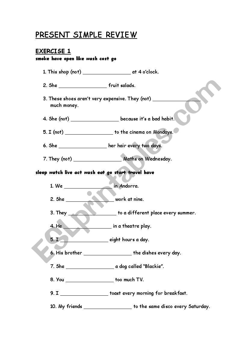 Present simple - ESL worksheet by lexxxxxxx