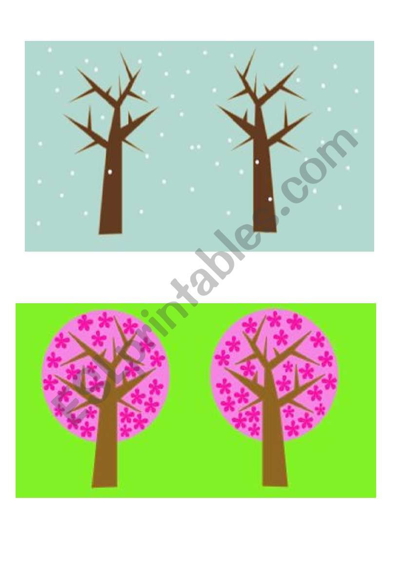 4 seasons flashcards worksheet