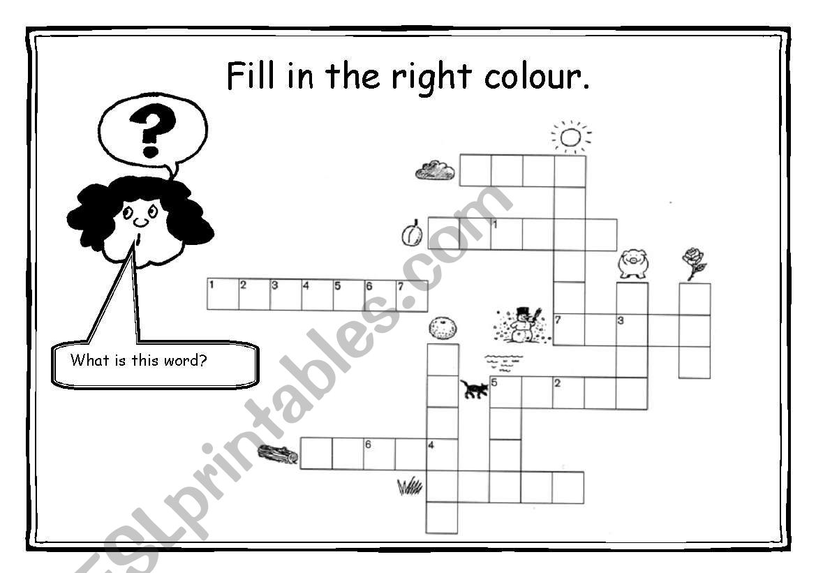 Colour crossword - 2 versions - second with help