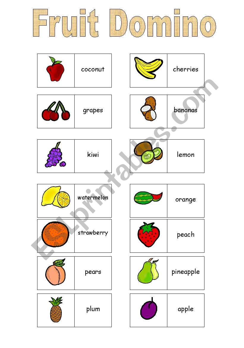 fruit domino worksheet