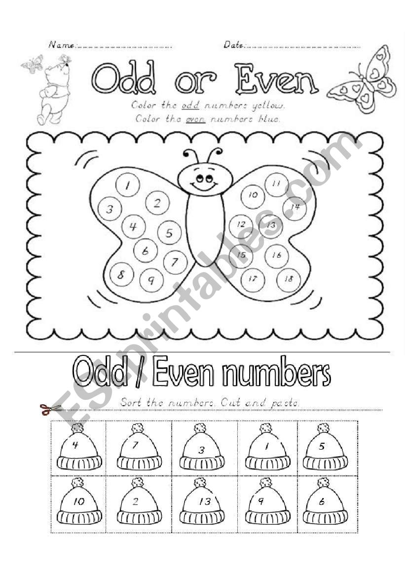 Odd and Even - ESL worksheet by Azza_21 Regarding Odd And Even Numbers Worksheet