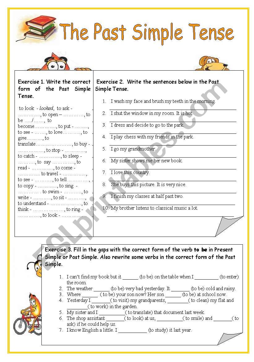 The Past Simple Tense Esl Worksheet By Nadiia