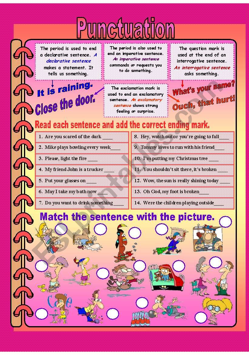 knd-of-sentences-and-punctuation-guide-esl-worksheet-by-lizsantiago