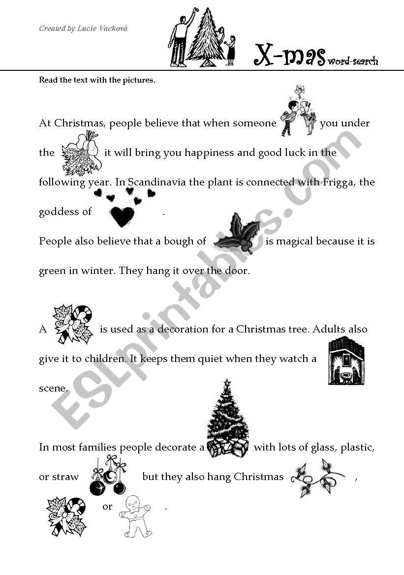 Christmas word search worksheet
