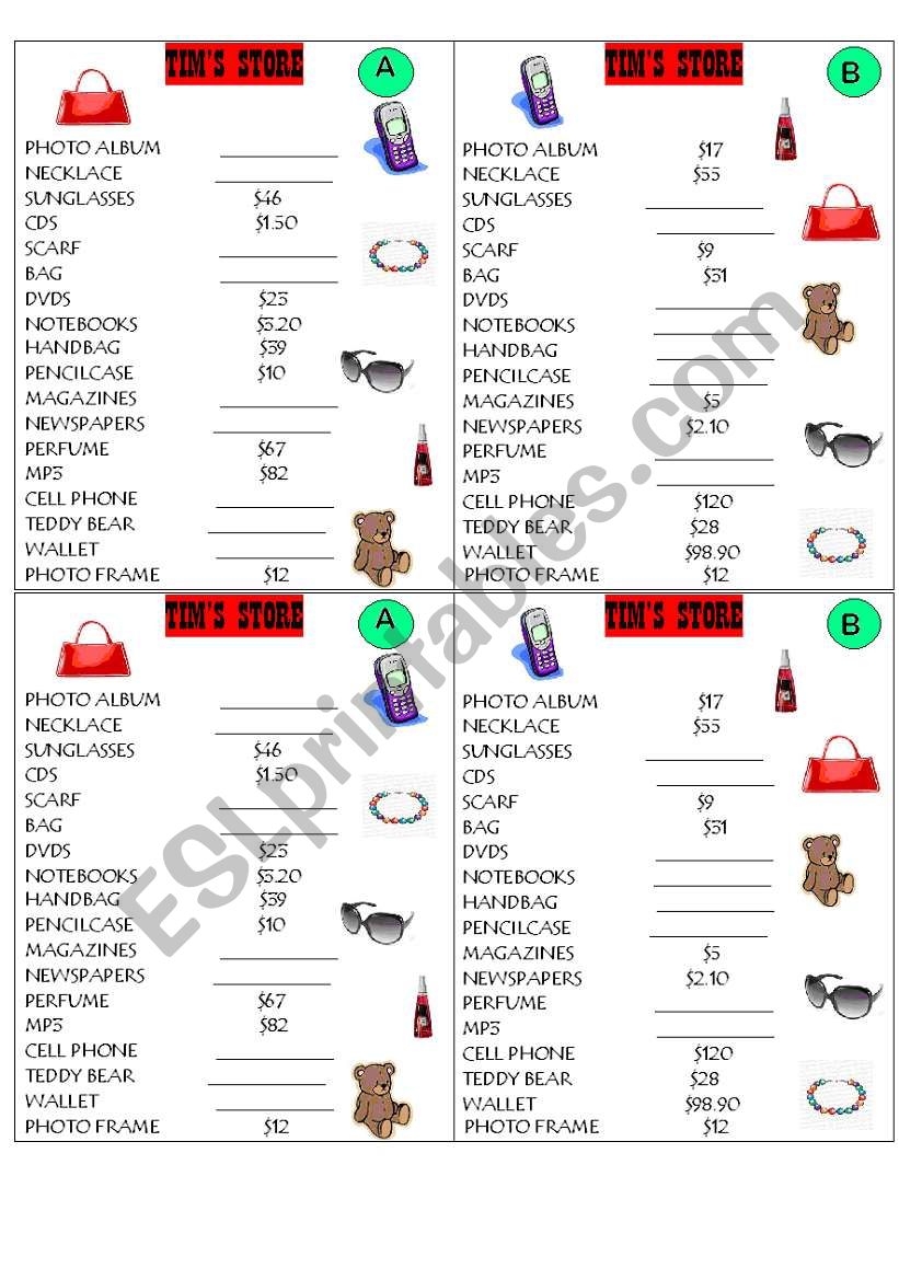 How much is it? worksheet