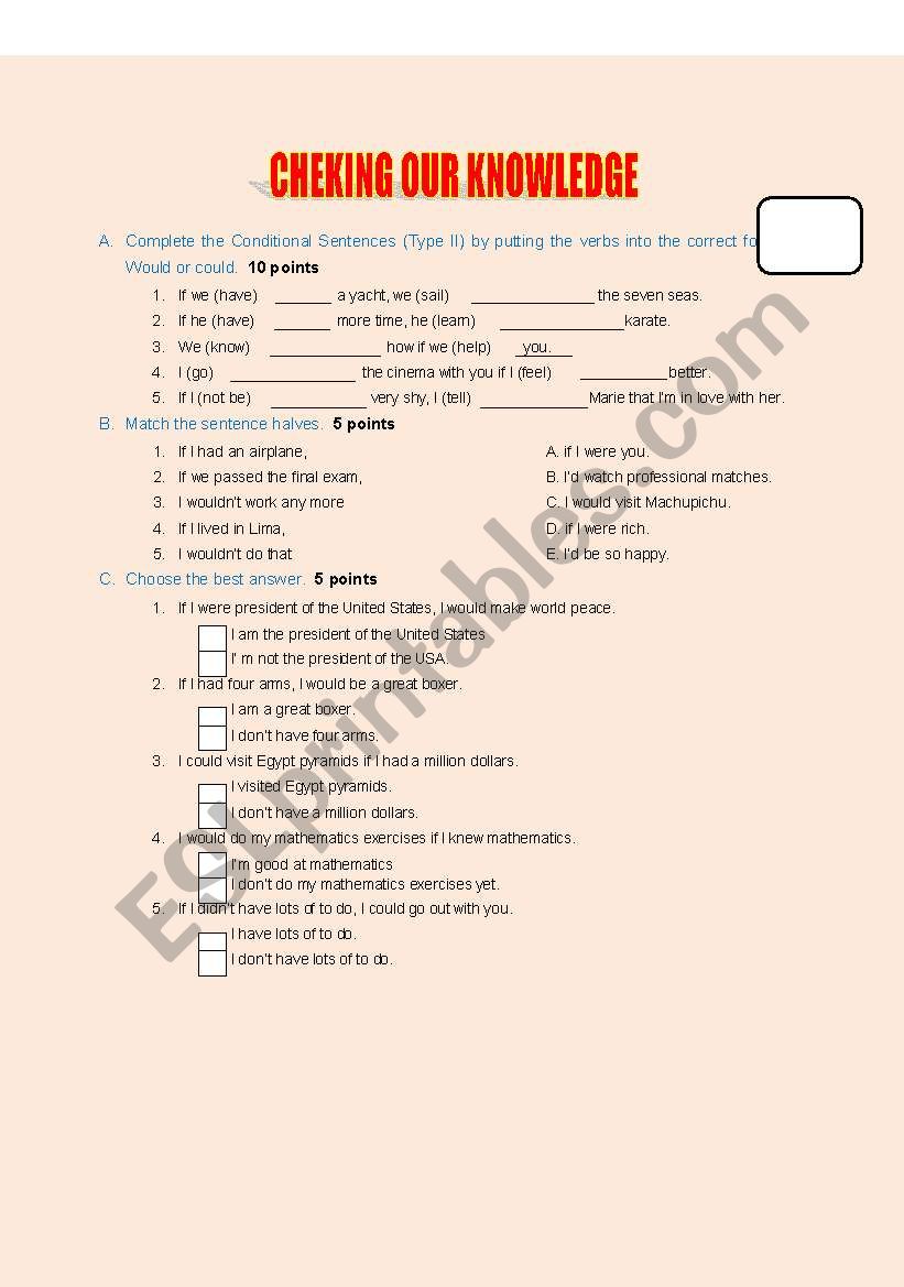 Second conditional worksheet