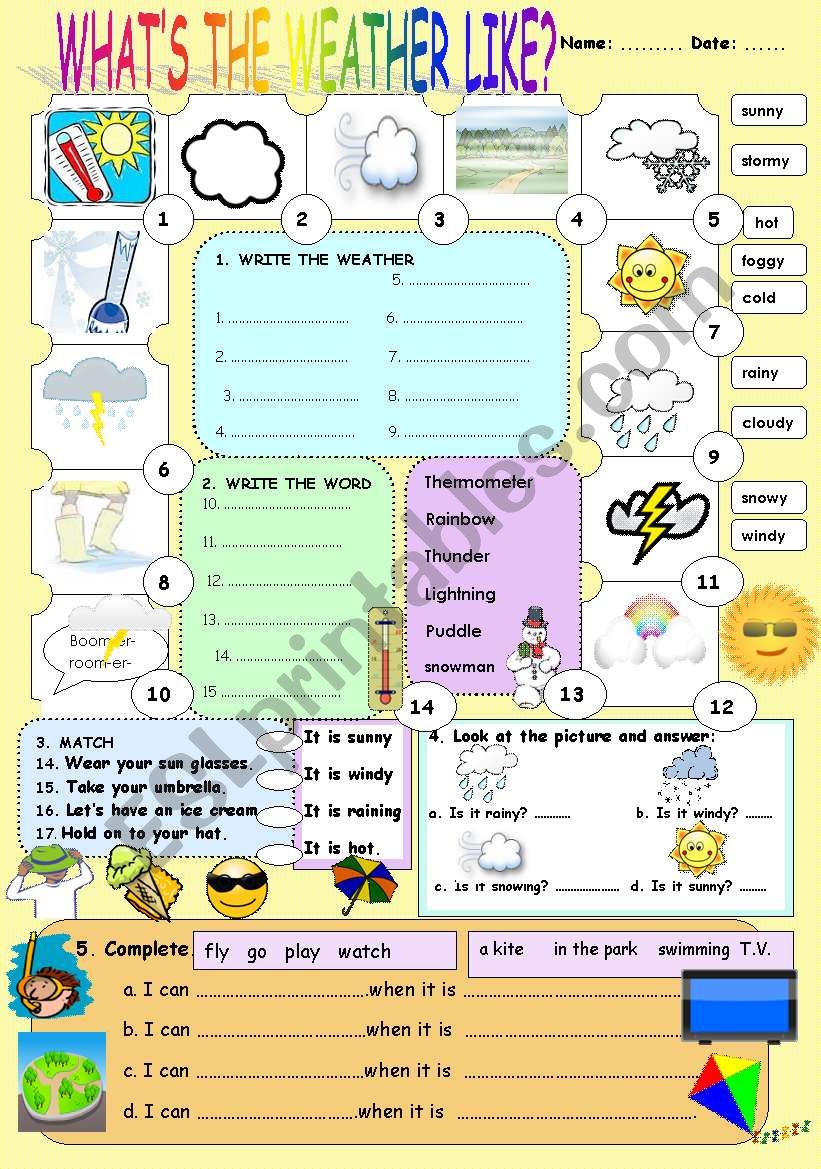 WHAT THE WEATHER LIKE? worksheet