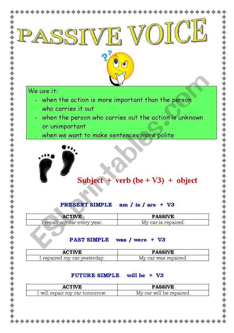 passive voice worksheet