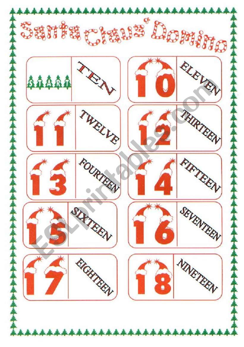 Santa Claus Domino worksheet