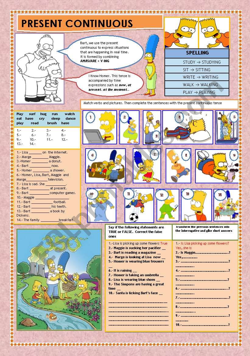 PRESENT CONTINUOUS TENSE worksheet