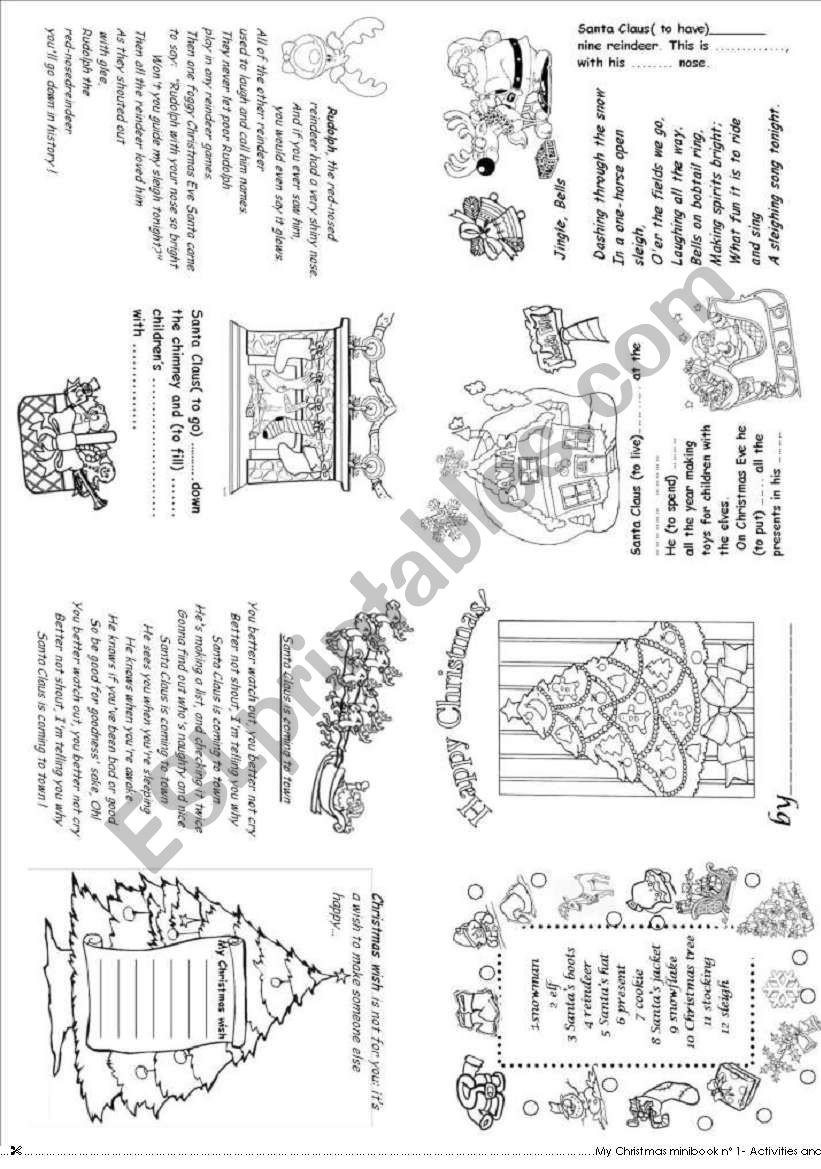 My Christmas mini book  2 worksheet