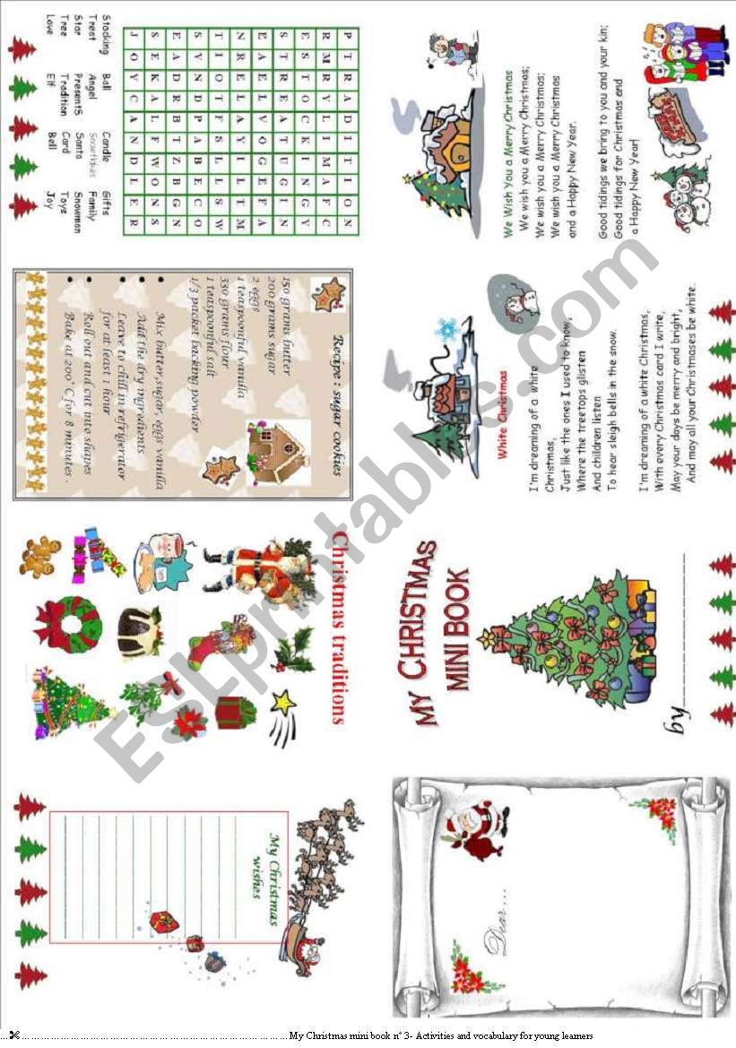 My Christmas mini book 3 worksheet