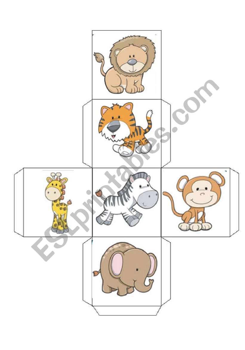 ANIMAL dices worksheet