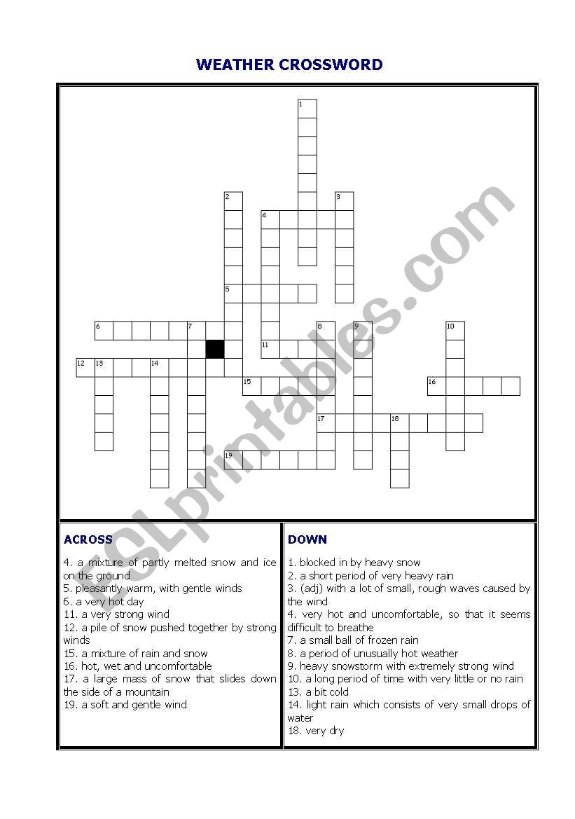 Weather Crossword worksheet