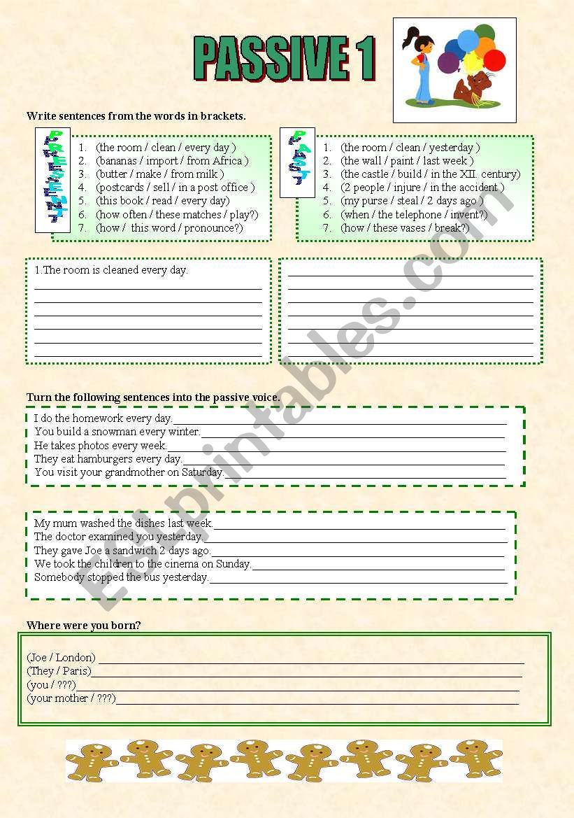 Passive 1 worksheet