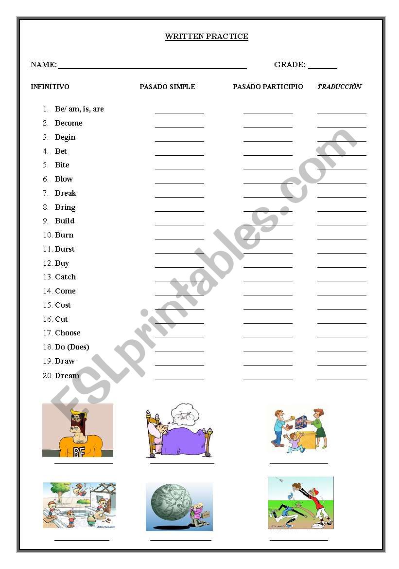 irregular verbs for practice you english