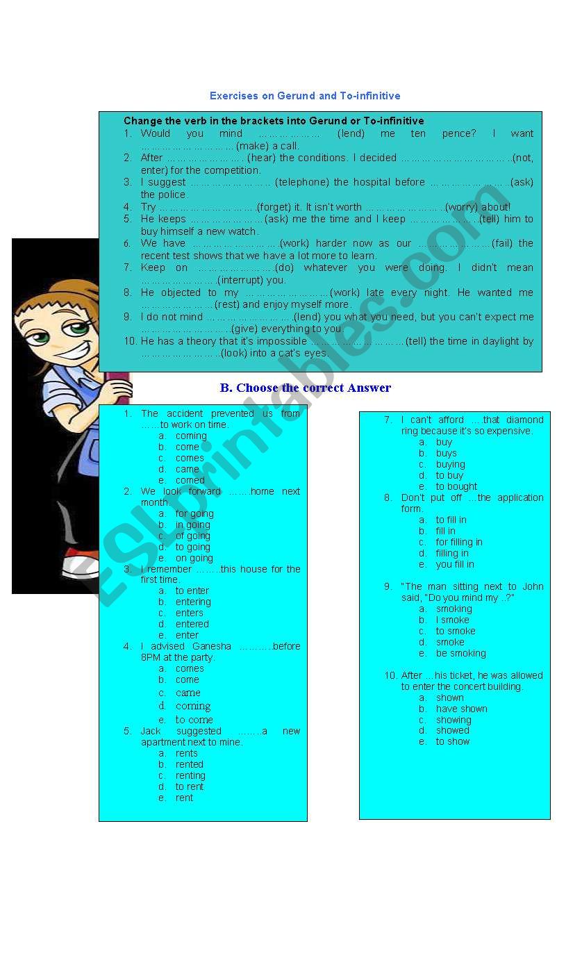 Various exercises model  worksheet