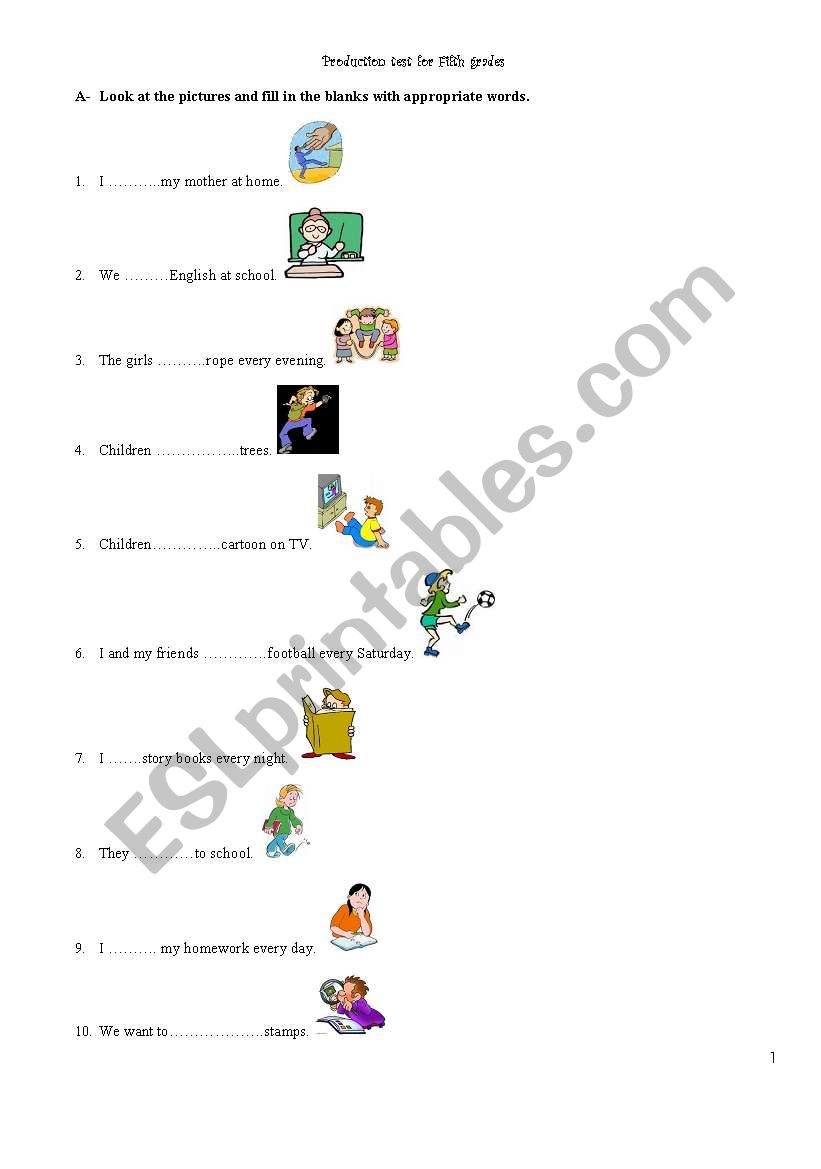 production  test worksheet