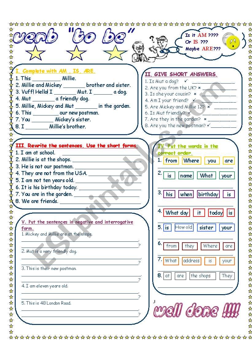 VERB -TO BE- PRESENT SIMPLE worksheet