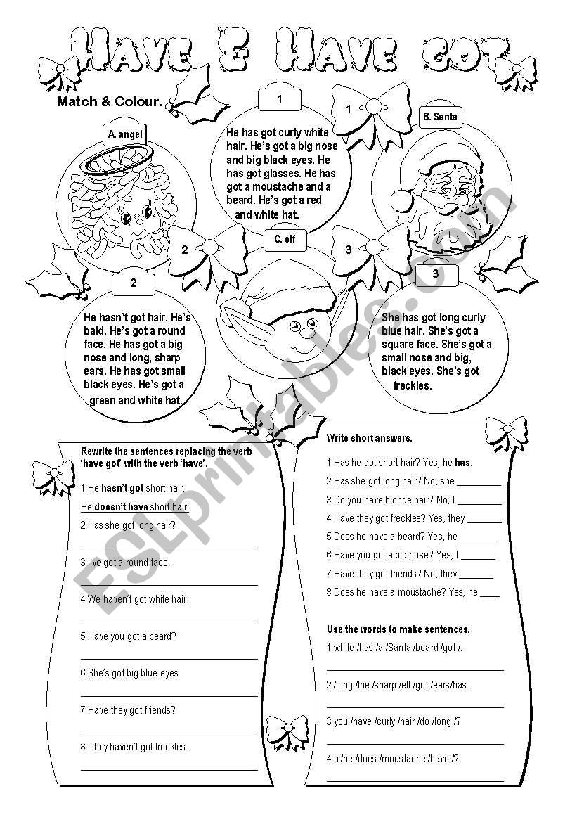 Have & Have got worksheet