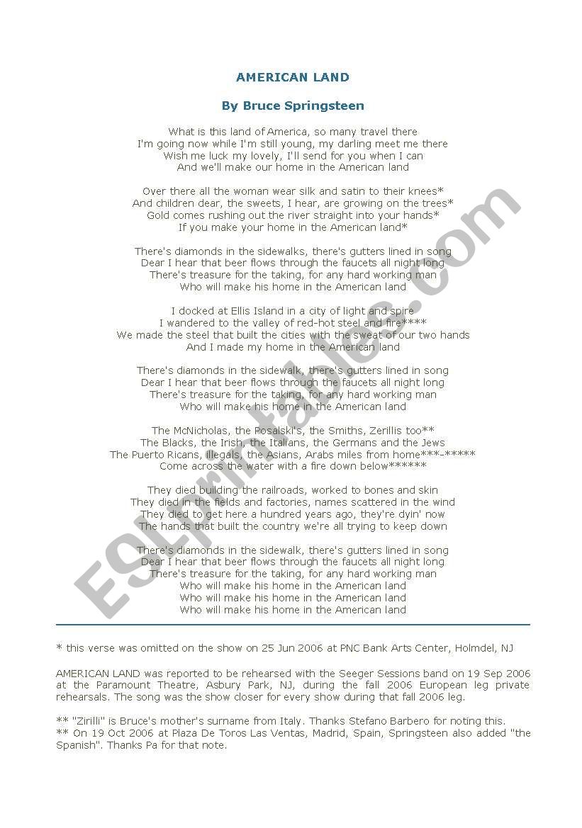 Usa 1 worksheet