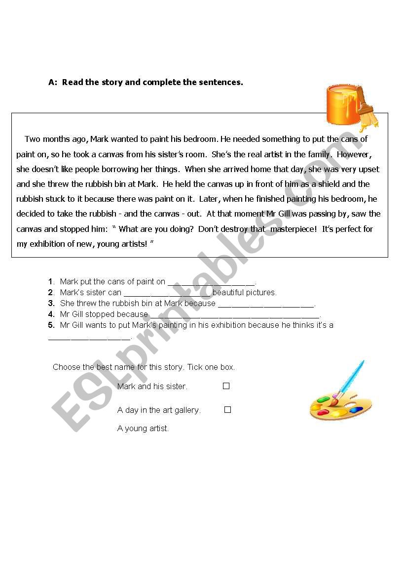 Reading worksheet