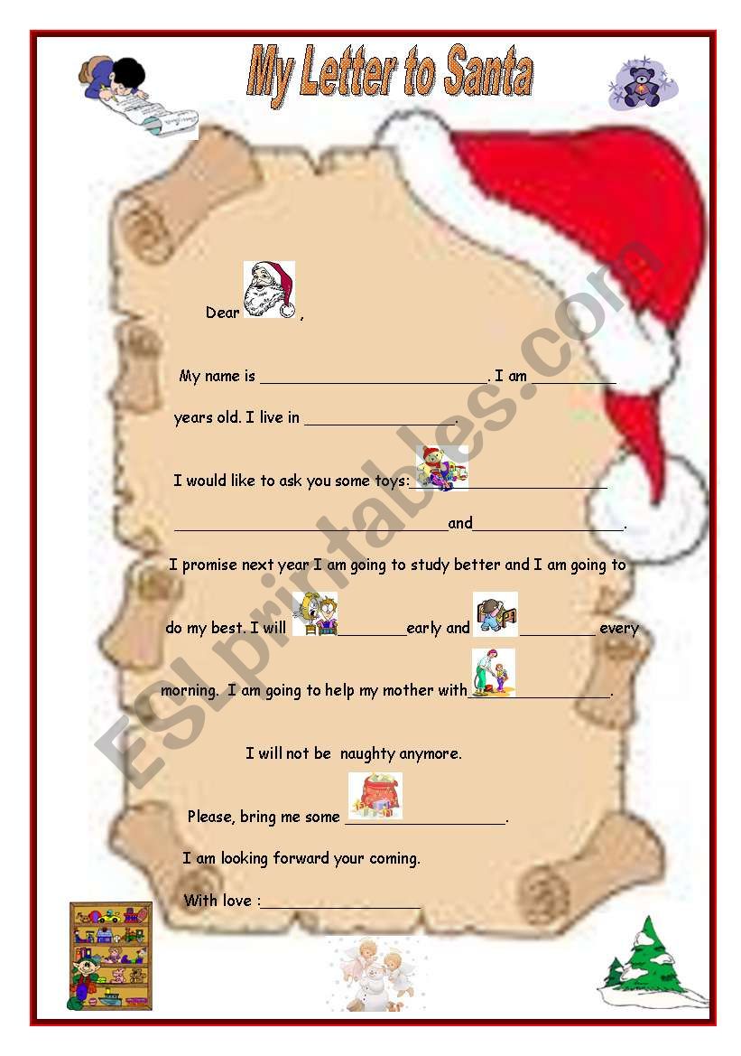 A Letter to Santa worksheet