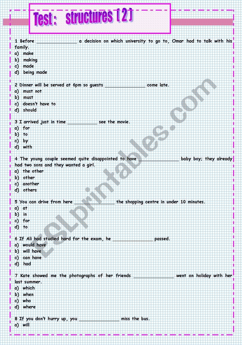 Global revision 2 worksheet