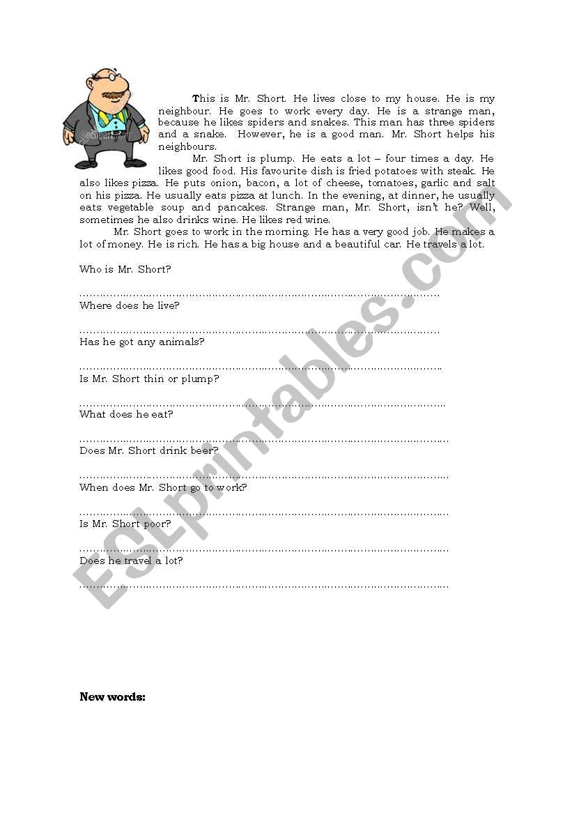 daily activities worksheet