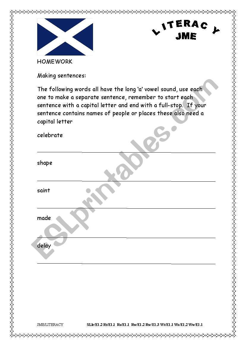 St Andrews Day worksheet/extension activity