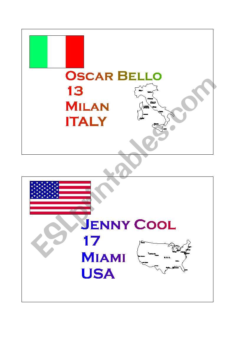 Pairwork nationalities 2/2 worksheet