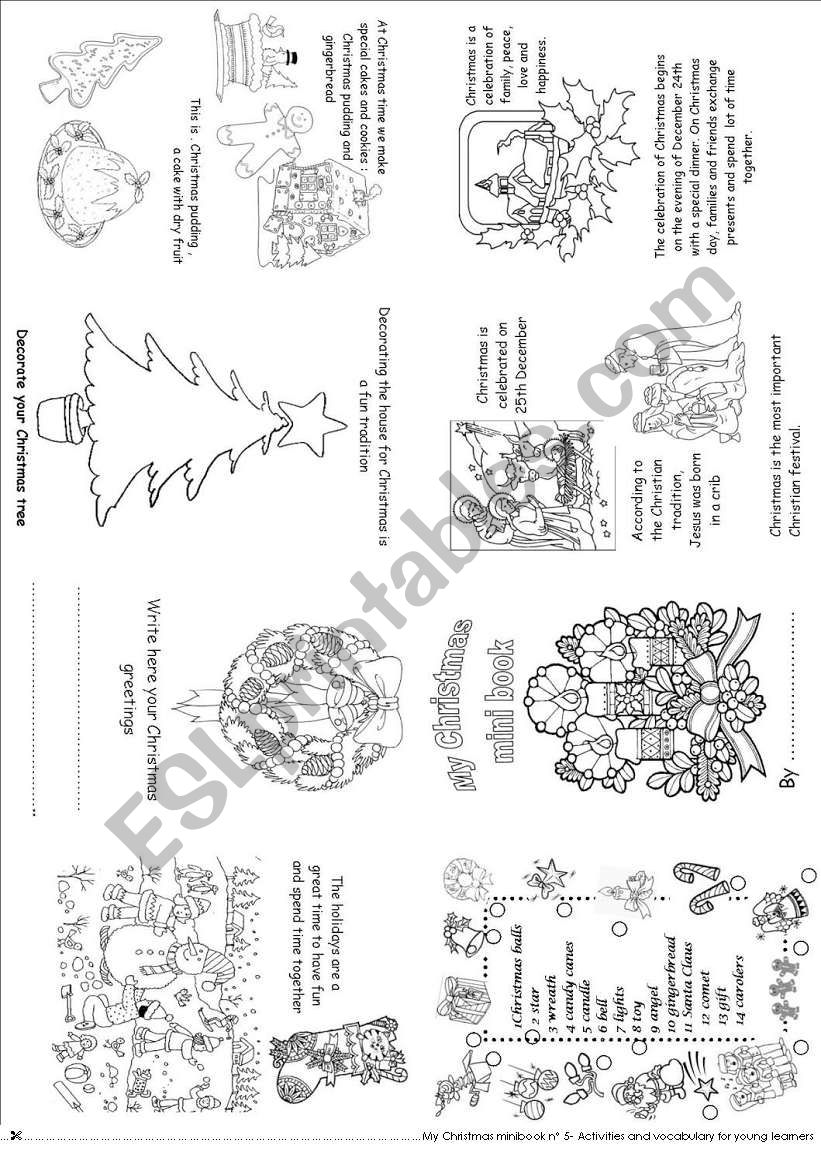 My Christmas mini book 5 worksheet