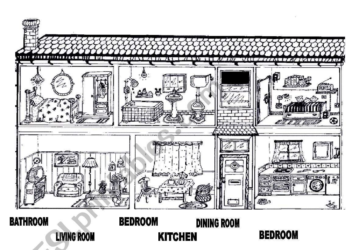 Parts of the house worksheet