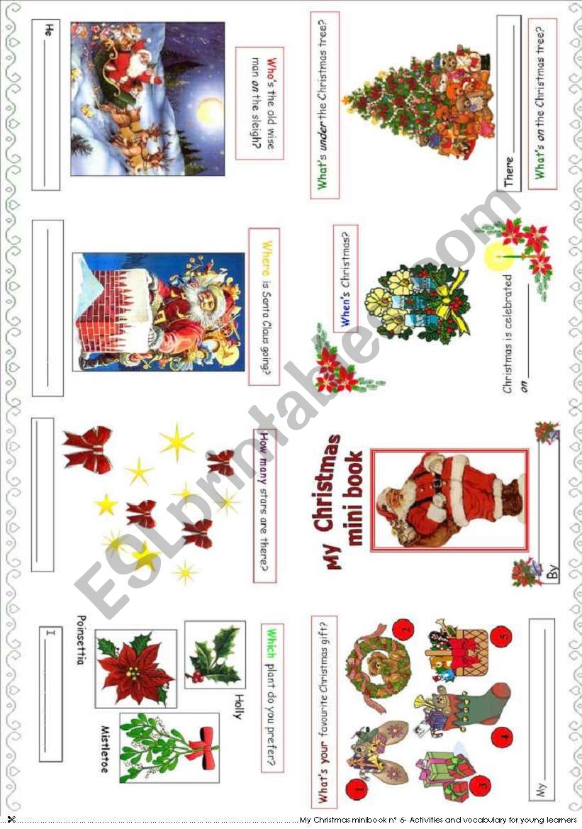 My Christmas mini book 6 worksheet