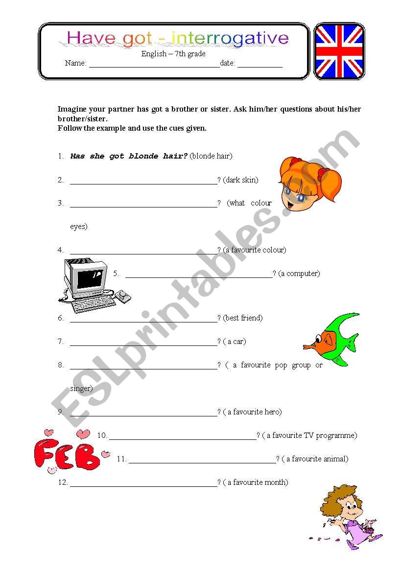 have got-interrogative worksheet