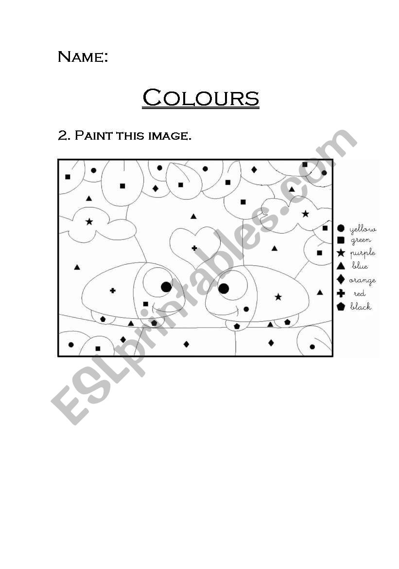 colours worksheet