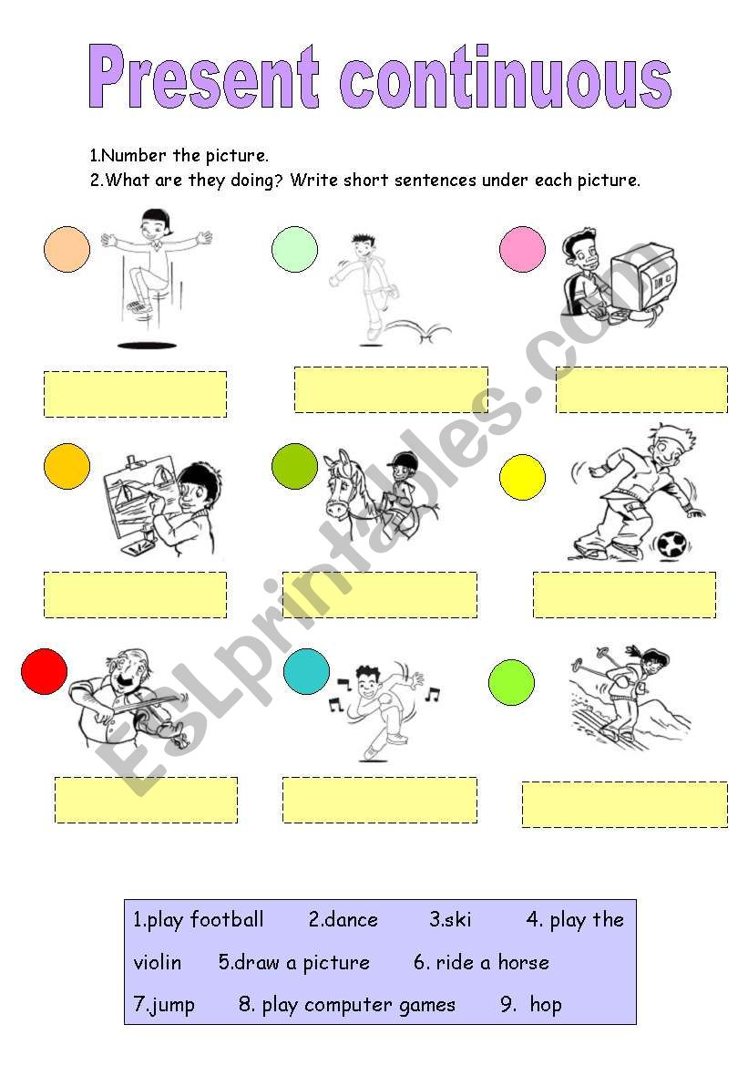 Present Continuous worksheet