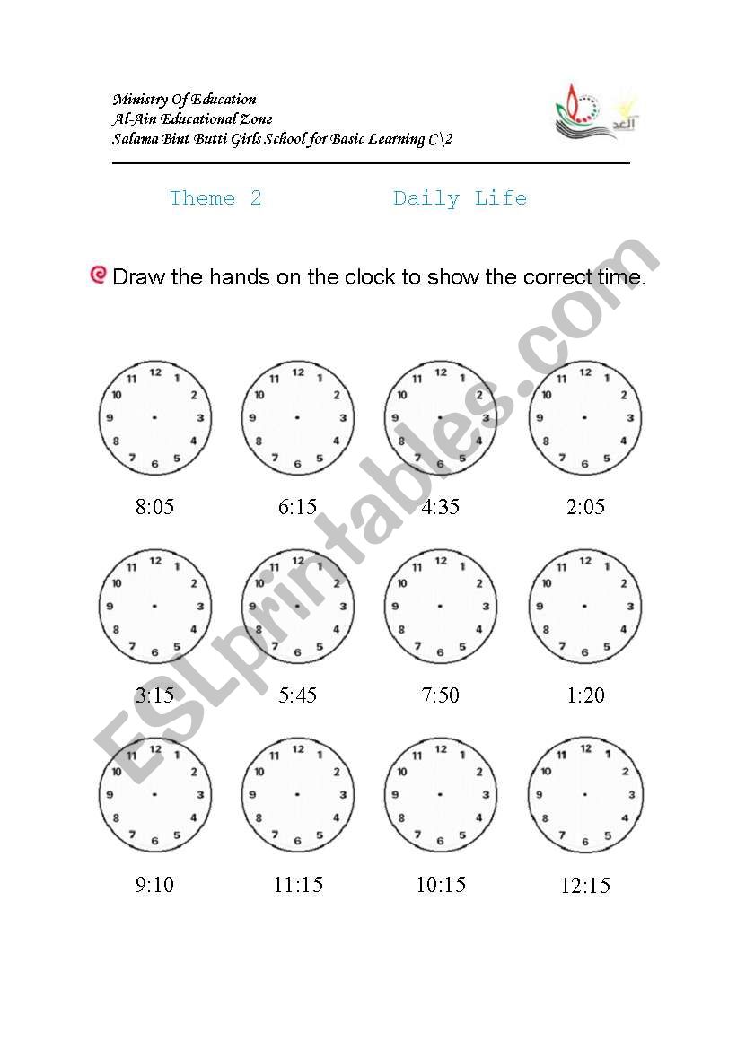 write a time worksheet