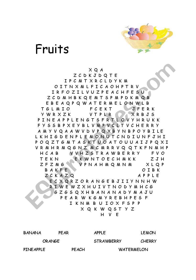 Fruits worksheet