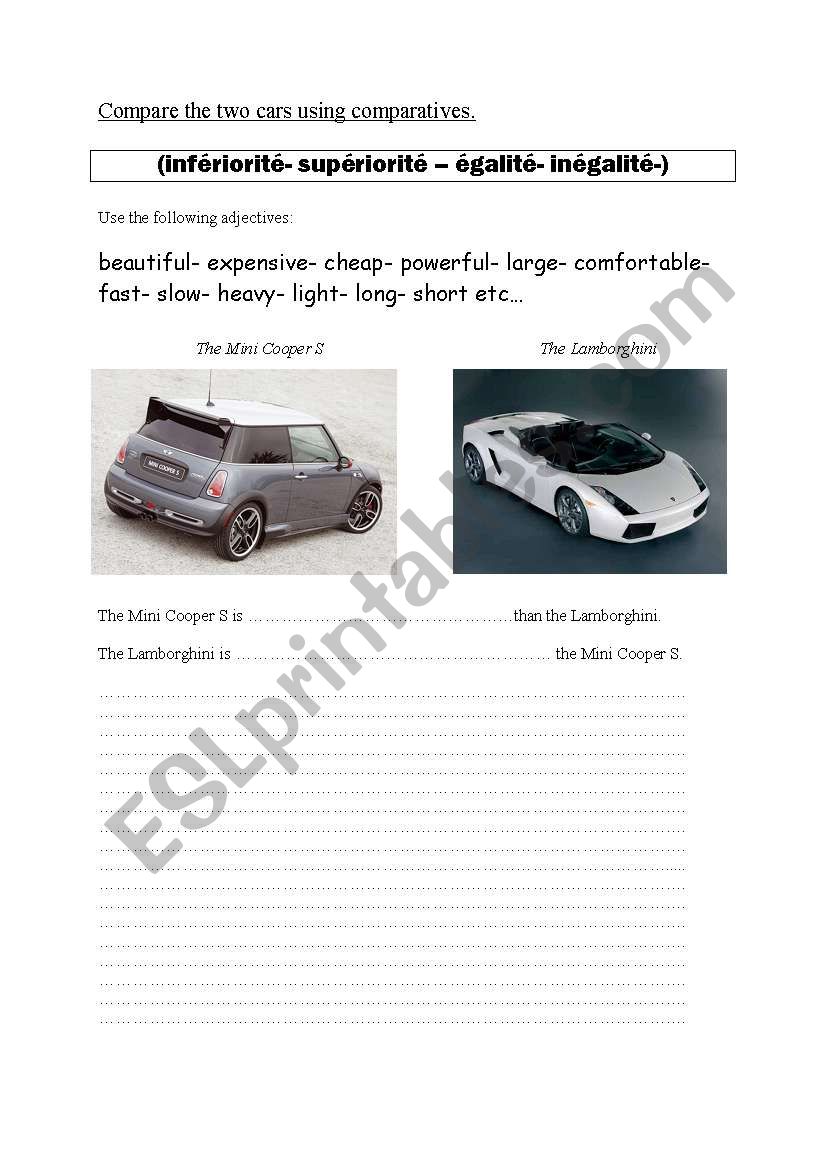 comparatives worksheet