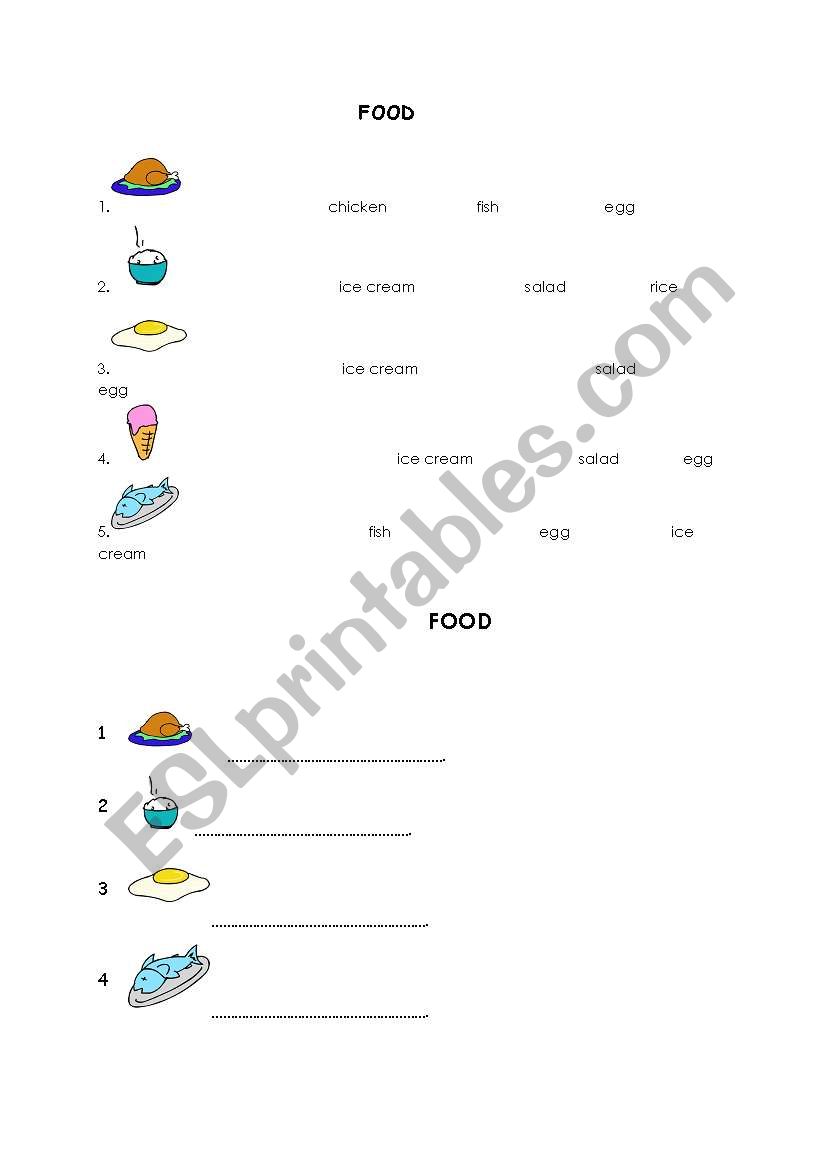 Food worksheet