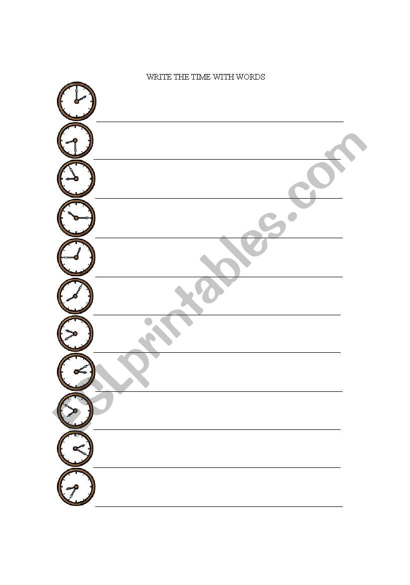 THE TIME worksheet