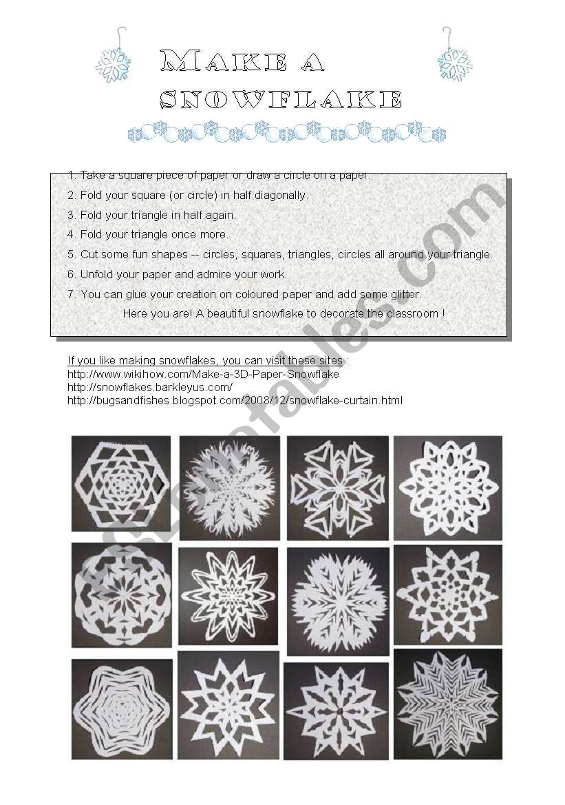 Make a snowflake worksheet