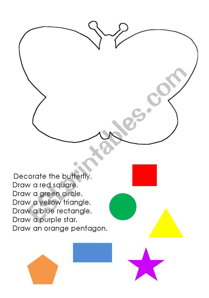 decorating the butterfly worksheet